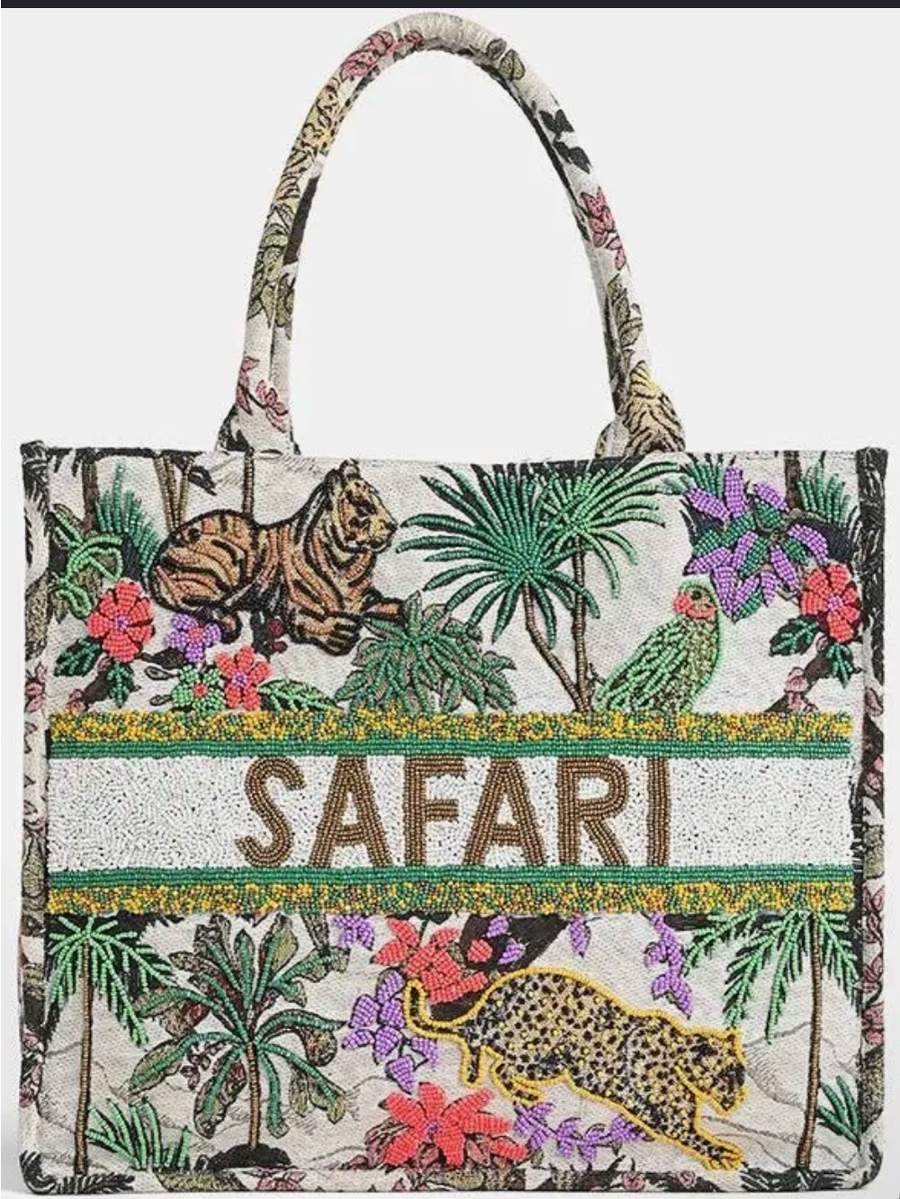 America and Beyond Safari Embellished Tote
